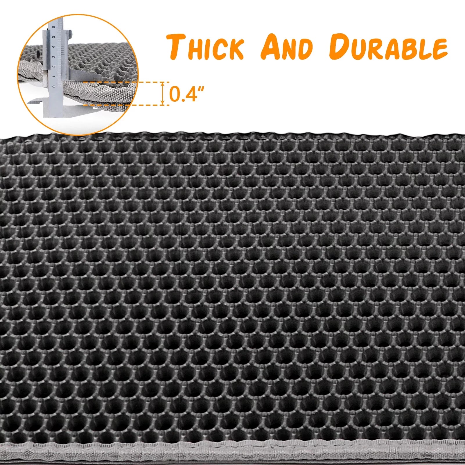 Cat Litter Mat Kitty Litter Mat for Litter Box, 24 X 15 Inch Honeycomb Easy to Clean, Soft on Paws, Non-Slip, Waterproof Cat Mat (Gray)
